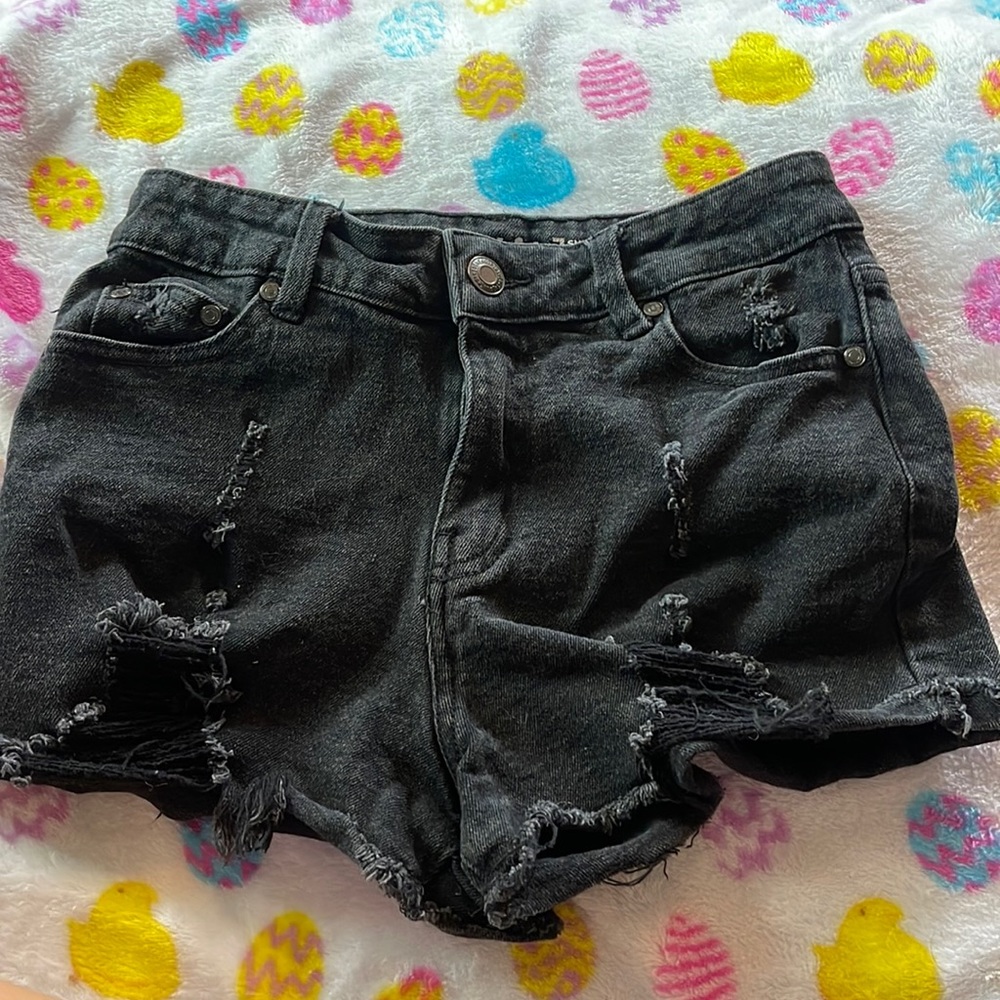 Black Jean shorts